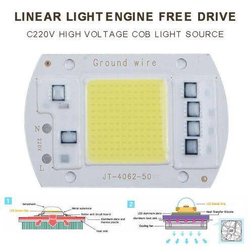 New Arrival 50W Mini AC 220V COB LED Chip High Quality Smart