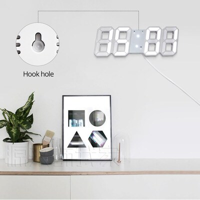 3D USB Wall lamp LED Digital Clock light Electronic Desk Tab