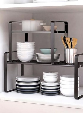 Kitchen Cabinet Cupboard Storage Shelf Organizer Stackable S