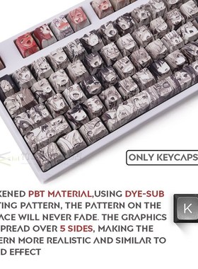 108key Ahegao OEM PBT Keycaps Dye Sublimation Japanese Ukiyo