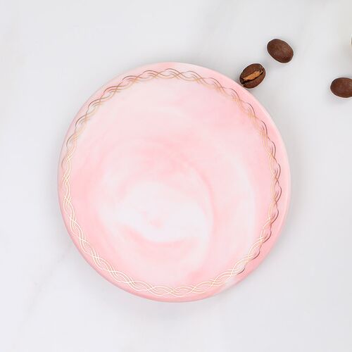Golden Edge Marble Coasters Square Ceramics Coaster Tea Cup
