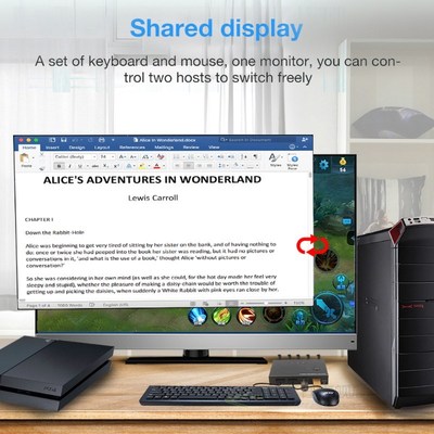 2 Port 4K HDMI USB KVM Switch Splitter For Shared Monitor K