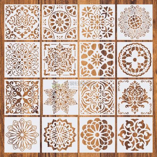 16pcs/set 15*15cm Mandala Painting Stencils DIY Drawing Scra