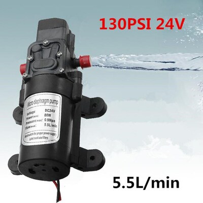 DC 24V 130PSI 80W Electric Water Pump Micro High Pressure Di