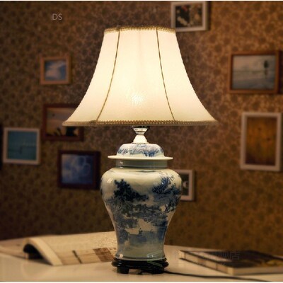 Antique Blue And White Mountains-and-waters Porcelain Cerami