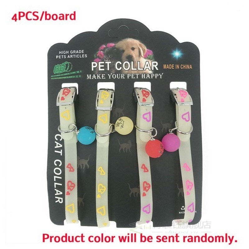 Cat Collar with Bell Luminous Cats Collars Kitty Necklace S