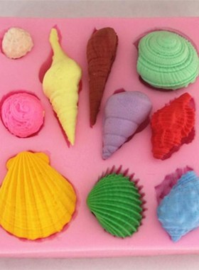 1Pcs DIY Lovely Shell Starfish Conch Sea Silicone Mold Fonda