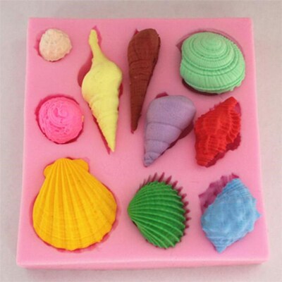 1Pcs DIY Lovely Shell Starfish Conch Sea Silicone Mold Fonda