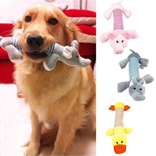 New Pet Puppy Chew Squeaker Squeaky Plush Sound Duck Pig Ele