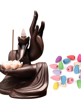 20pcs Incense Cones 1pcs Hand Backflow Incense burner Zen Be