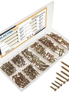 345PCS M3 M3.5 M4 Cross Flat Head Self Tapping Screw Assortm