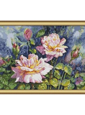 Rose Flower DIY Handmade Needlework Counted 14CT Printed Cro