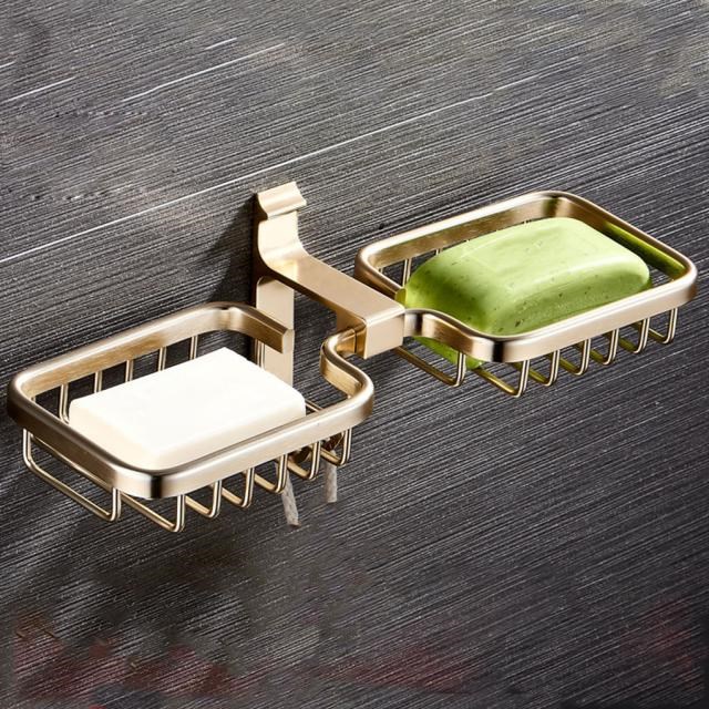 RecabLeght Aluminum Soap Dish Double Bathroom Soap Holder Pu