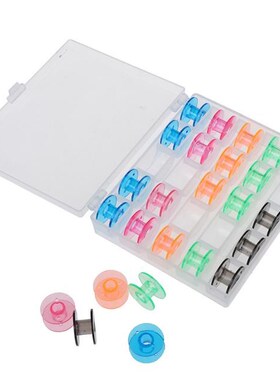 1set/lot Plastic 25 Bobbins Sewing Machine Spools With Threa