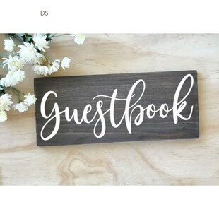Guestbook Sign Decal Wooden Wedding Decor er Rustic Wedding