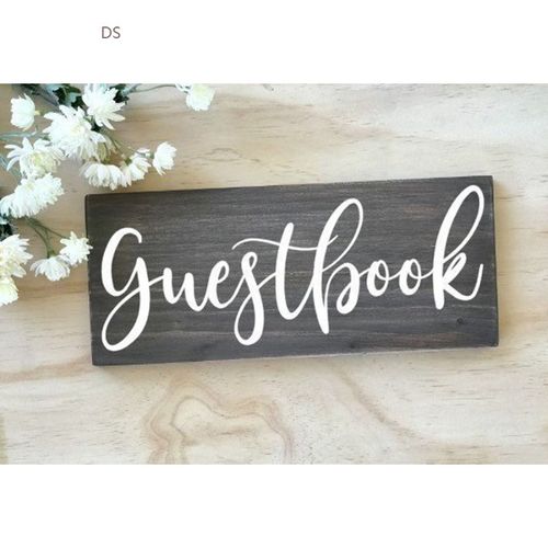 Guestbook Sign Decal Wooden Wedding Decor er Rustic Wedding