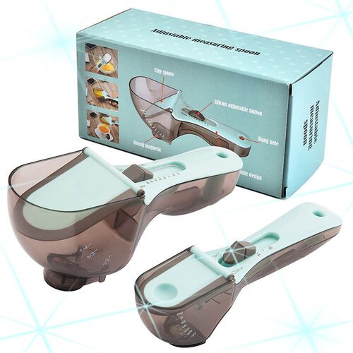 Useful 2 Sizes Measuring Spoon Measure Cup Scoop Set Magneti
