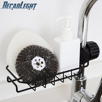 Recableght Sink Faucet Holder Sponge Brush Soap Drainer Shel