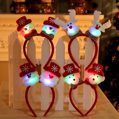 Christmas Headband with Flashlight Christmas Decorations Gif