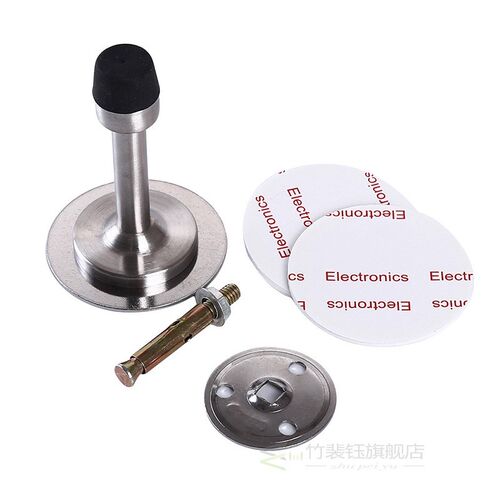 Stainless Steel Wall Mounted Door Stop Stopper Rubber Holder