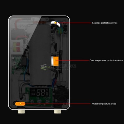 5500W Instant Shower Heater Bathroom Hot Water Heater Kitche