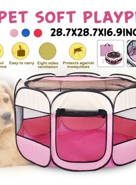 NEW Portable Outdoor Kennels Fences Dog Tent Houses 73x73x43