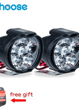 1 Pair Led Motorcycles Headlight White Super Bright 6LED Wor