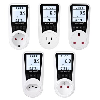 Electricity Usage Monitor Power Meter Plug Digital LCD Displ