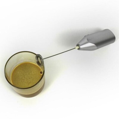 Silver Milk Drink Coffee Whisk Mixer Electric Egg Beater Fro