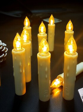 10 PCS New Years LED Candles Flameless Remote Taper Candles