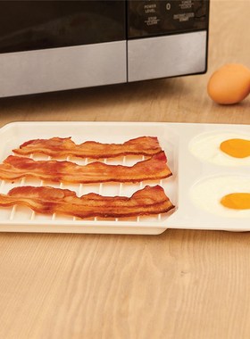 1 Pcs Microwave Bacon Cookware Egg Baking Tray Cooker for Br