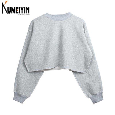 The new autumn/winter loose big yards short fleece midriff