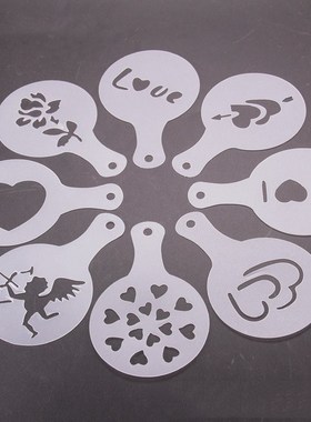 8Pc Plastic Snowflake Christmas Xmas Coffee Stencils Printin