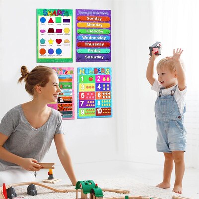 10Style Educational Preschool Posters Charts Language Means