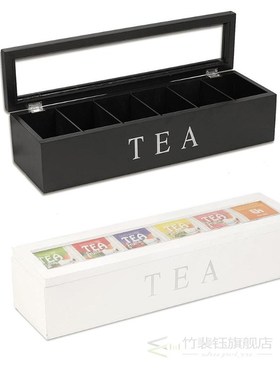 Coffe And Tea Box Organizer Wooden With Lid Coffee Tea Bag