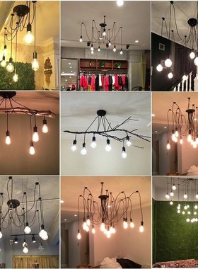 Nordic Spider Industrial Pendant Lamp E27 Loft Edison Indust