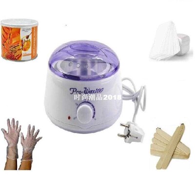 Depilatory Waxing Kit including Round Wax Heater + 500G Wax
