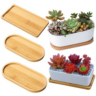 Elegant Flower Pots Nursery Planter Bamboo Tray Anti-Fade Ov