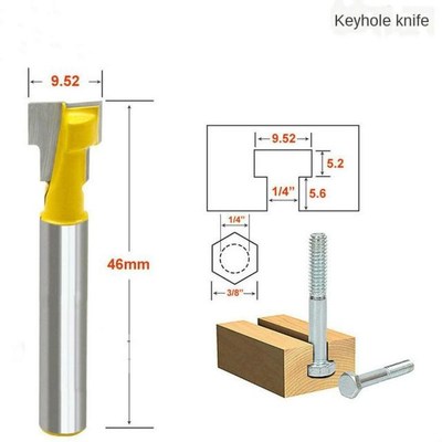 1/2Pcs 1/4 Inch Shank T-Slot Keyhole Cutter Wood Router Bit