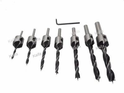 Freeshipping 7pcs5 Flute Chamfer 3mm-10mm +1 Wrench woodwork