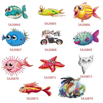 Cat Iron On Patch DIY Heat Transfer Sticker Appliques Clothi