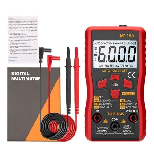 M118A Digital Multimeter 6000 Counts Auto Ranging True RMS T