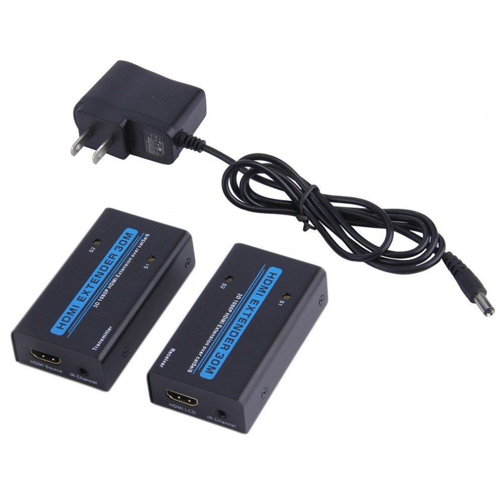 New 3D HDMI 1080P LAN Extender Adapter Over Cat5e Cat6 To RJ