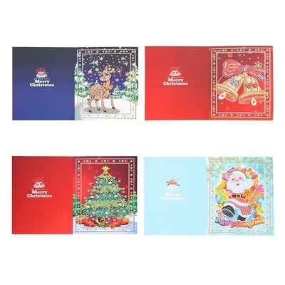5D DIY Diamond Painting Christmas Cards Xmas Tree Elk Bell S