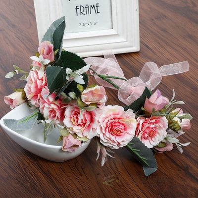 Rose Peony Flower Crown Girl Bridal Floral Headband Wreath W