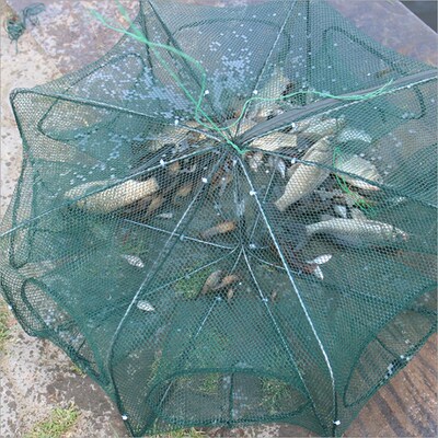 Portable 6 Holes Folded Hexagon Fishing Net Network Casting