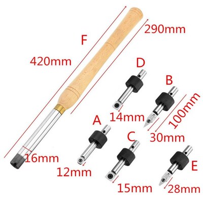 DANIU 12/14/15/28/30mm Alloy Steel Removable Wood Turning To
