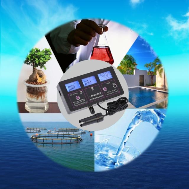 6 in 1 Multi-parameter Water Testing Meter Digital LCD Multi
