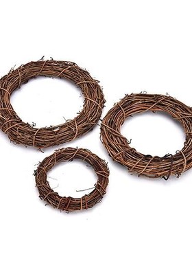 10cm/15cm/20cm Wicker Hanging Round Wreath Rattan Sepak Wedd