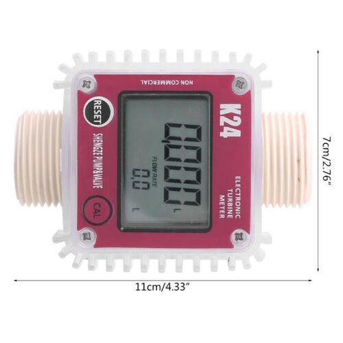 K24 Turbine Digital Oil Fuel Flow Meter Gauge 适用于 Chemica